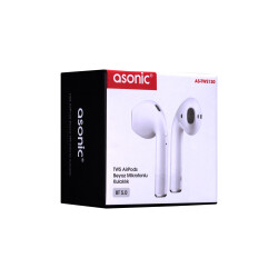 Asonic AS-TWS130 Beyaz Mobil Telefon Uyumlu Bluetooth TWS AirPods Mikrofonlu Kulaklık - ASONİC