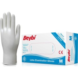 BEYBİ LATEX PUDRALI MUAYENE ELDİVENİ 100 LÜ M - BEYBİ