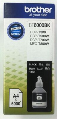 Brother BT6000BK Black Siyah 6.000 Sayfa Şişe Mürekkep DCP-T300-T500-T700 MFC-T800 - 1
