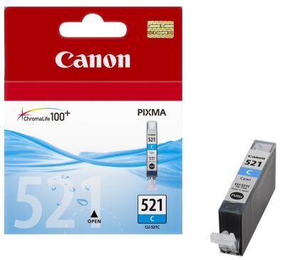 Canon CLI-521C Cyan Mavi Mürekkep Kartuş MP260-540-550-560-620-630 MX860-870 - 1