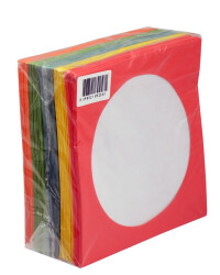 CD&DVD Zarfı Renkli 80gr 100 lü Paket Pencereli (Kırmızı,Sarı,Yeşil,Mavi,Turuncu) - ELBA