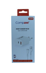 Compaxe CTA-200CA PD+QC 3.0 35W Ev Şarj Kafa - COMPAXE
