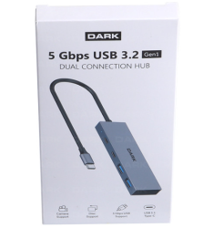 Dark DK-AC-USB312C 4 Port USB Type-C HUB 2X USB3.0 Type-A & 2X USB3.1 Type -C - 2