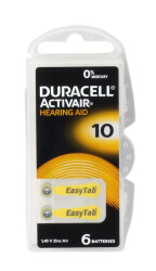 Duracell 10 Numara Düğme Kulaklık Pili İşitme Cihazı İçin 6'lı Paket - DURACELL