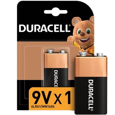 DURACELL PİL 9 VOLT TEKLİ + - 1