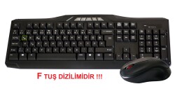 Elba EC-266f F Usb Siyah Kablosuz Klavye Mouse Set Multimedya tuşları mevcuttur - ELBA