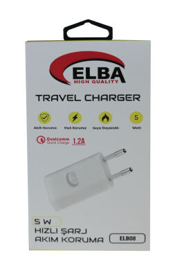 Elba Elb08 5W 1.2A Hızlı Şarj Akıllı Koruma Usb EV Şarj Kafa - 1