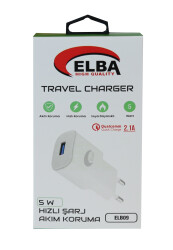 Elba Elb09 5W 2.1A Hızlı Şarj Akıllı Koruma Usb EV Şarj Kafa - ELBA