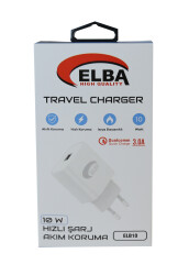 Elba Elb10 10W 3.0A Hızlı Şarj Akıllı Koruma Usb EV Şarj Kafa - ELBA