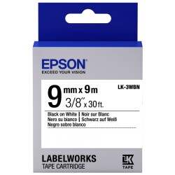 Epson LK-3WBW Strong Siyah Üzeri Beyaz 9MM 9Metre Etiket - EPSON