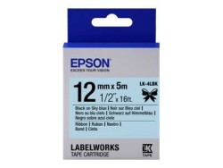 Epson LK-4SBE SILVER- GÜMÜŞ Üzeri SİYAH 12MM 9MT - EPSON