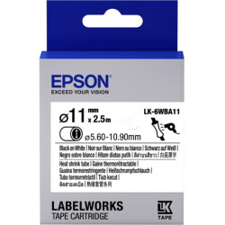Epson LK-4WBA5 Isıyla Daralan Siyah Üzeri Beyaz 5MM 2,5Metre Etiket - EPSON