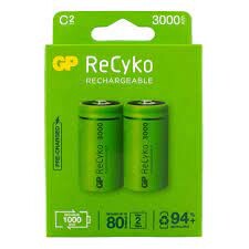 Gp 3000 mAh Orta Boy Şarjlı Pil 2 li Paket C Boy GP300CHCBMTR-2EB2 - GP