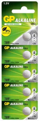 GP GP189-C5 LR54 Alkalin Düğme Pil 5'li Paket - 1