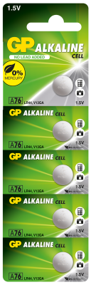 GP GPA76-C5 LR44 Alkalin Düğme Pil 5'li Paket - 1