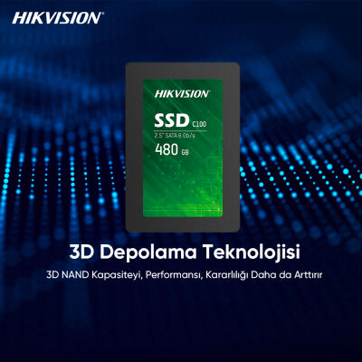 Hikvision 480Gb Ssd Disk Sata 3 Hs-Ssd-C100-480G 550Mb-470Mb Harddisk - 2