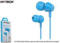 Hytech HY-XK30 Mobil Telefon Uyumlu Mavi Kulak İçi Mikrofonlu Kulaklık - HYTECH