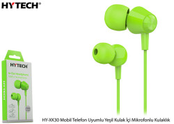 Hytech HY-XK30 Mobil Telefon Uyumlu Yeşil Kulak İçi Mikrofonlu Kulaklık - HYTECH
