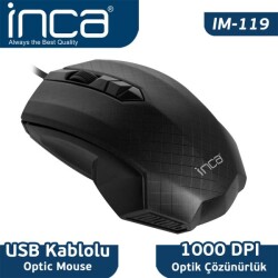 Inca IM-119 Usb Siyah Optik Mouse - INCA