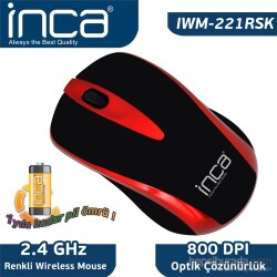Inca IVM-221RSK 2.4GHZ Wireless Nano Kırmızı Mouse - INCA