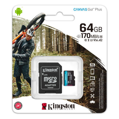 Kingston SDCG3-64GB 64GB microSDXC Canvas Go Plus 170R A2 U3 V30 Card + ADP Hafıza Kartı - 2