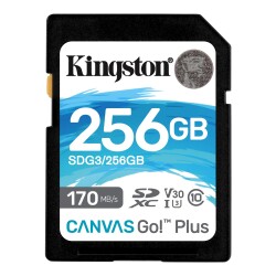 Kingston SDG3-256GB 256GB SDXC Canvas Go Plus 170R C10 UHS-I U3 V30 Hafıza Kartı - KINGSTON