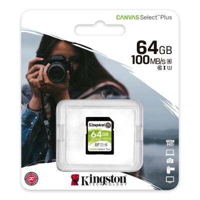 Kingston SDS2-64GB 64GB SDXC Canvas Select Plus 100R C10 UHS-I U1 V10 Hafıza Kartı - 2