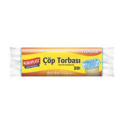 KOROPLASTGÜÇLÜ ORTA BOY ÇÖP TORBASI 55X60 MAVİ - KOROPLAST