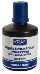 KRAF BEYAZ TAHTA KALEM MÜREKKEBİ 100ml 450G MAVİ - Kraf