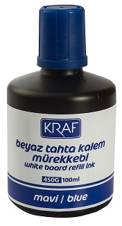 KRAF BEYAZ TAHTA KALEM MÜREKKEBİ 100ml 450G MAVİ - 1