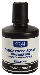 KRAF BEYAZ TAHTA KALEM MÜREKKEBİ 100ml 450G SİYAH - Kraf