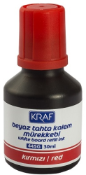 KRAF BEYAZ TAHTA KALEM MÜREKKEBİ 30ml 445G KIRMIZI - Kraf