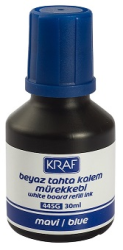 KRAF BEYAZ TAHTA KALEM MÜREKKEBİ 30ml 445G MAVİ - 1