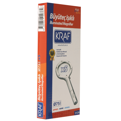 KRAF BÜYÜTEÇ IŞIKLI 75MM 5x 312G - 7