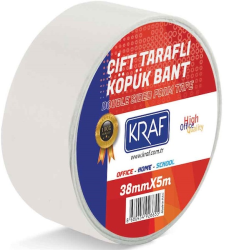 KRAF ÇİFT TARAFLI KÖPÜK BANT 38MMX5M 5038G - Kraf