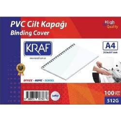 KRAF CİLT KAPAĞI A4 100'LÜ ŞEFFAF - 