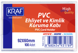 KRAF EHLİYET & KİMLİK KORUMA KABI PVC 92x60 MM 100 LÜ - Kraf