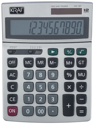 KRAF HESAP MAKİNESİ MASAÜSTÜ 12 HANE HM-160 - 1