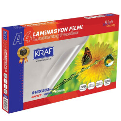 KRAF LAMİNASYON FİLMİ A4 100'LÜ + 125 MİC - 
