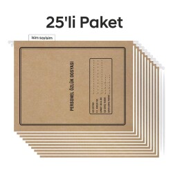 Kraft Metal Askılı Personel Özlük Dosyası 4 Yapraklı 25 Li Paket - 