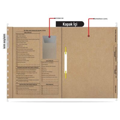 Kraft Metal Askılı Personel Özlük Dosyası 4 Yapraklı 50 Li Paket - 4