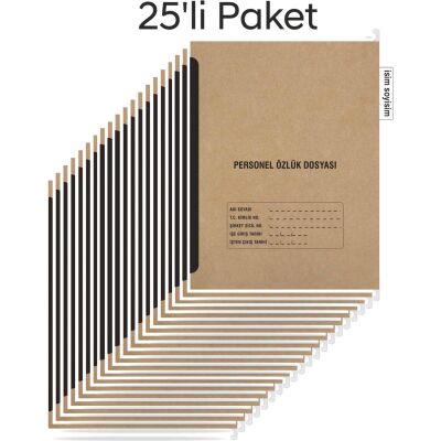 kraft Metal Askılı Personel Özlük Dosyası 8 Yapraklı 25'li Paket - 1