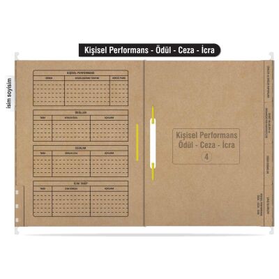 Kraft Personel Özlük Dosyası 8 Sayfa (Metal Askılı 10 Adet) - 5