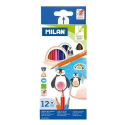 MILAN 722312 COLOURS ÜÇGEN KURU BOYA KALEMİ - 12 Lİ - 1