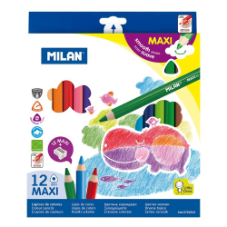 MILAN 722612 MAXI JUMBO ÜÇGEN KURU BOYA - 12 Lİ - MILAN