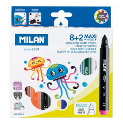 MILAN 80023 MAXI JUMBO SİHİRLİ KEÇELİ KALEM - 10 LU - MILAN