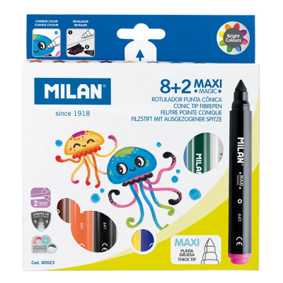 MILAN 80023 MAXI JUMBO SİHİRLİ KEÇELİ KALEM - 10 LU - 1