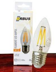 Orbus ORB-B36 Mum 4W E27 Clear Dekoratif Led Ampul 400 Lm Ra80 220-240V-50Hz - ORBUS