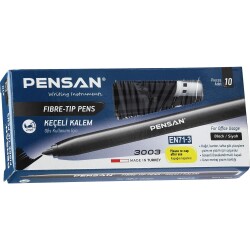 PENSAN KEÇELİ KALEM SİYAH 10'LU - 
