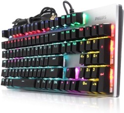 Philips SPK8404 Mekanik Gaming Oyuncu Klavyesi RGB LED IŞIK (Kablo Uzunluğu 1,60cm) Caps Lock Tuşu - 2